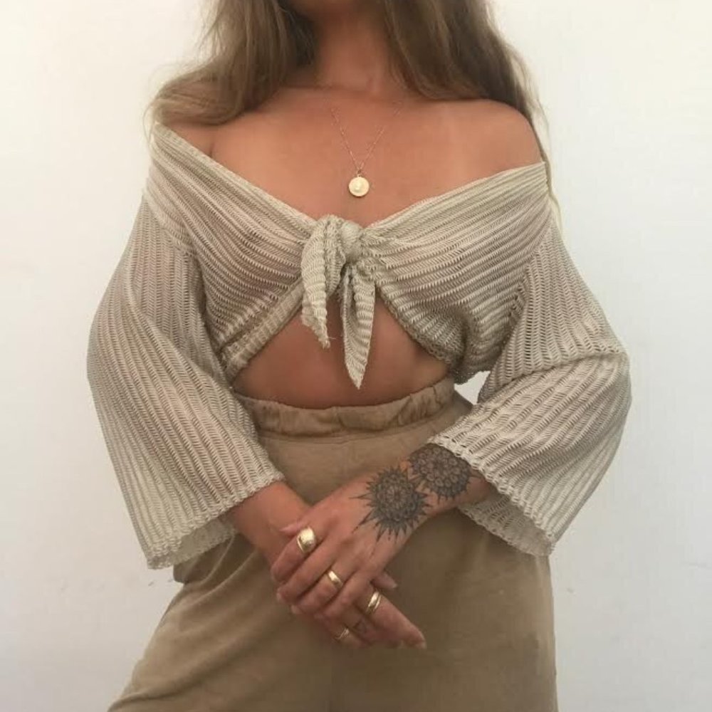 Boho Champagne Knot Top - Picture 3 of 3